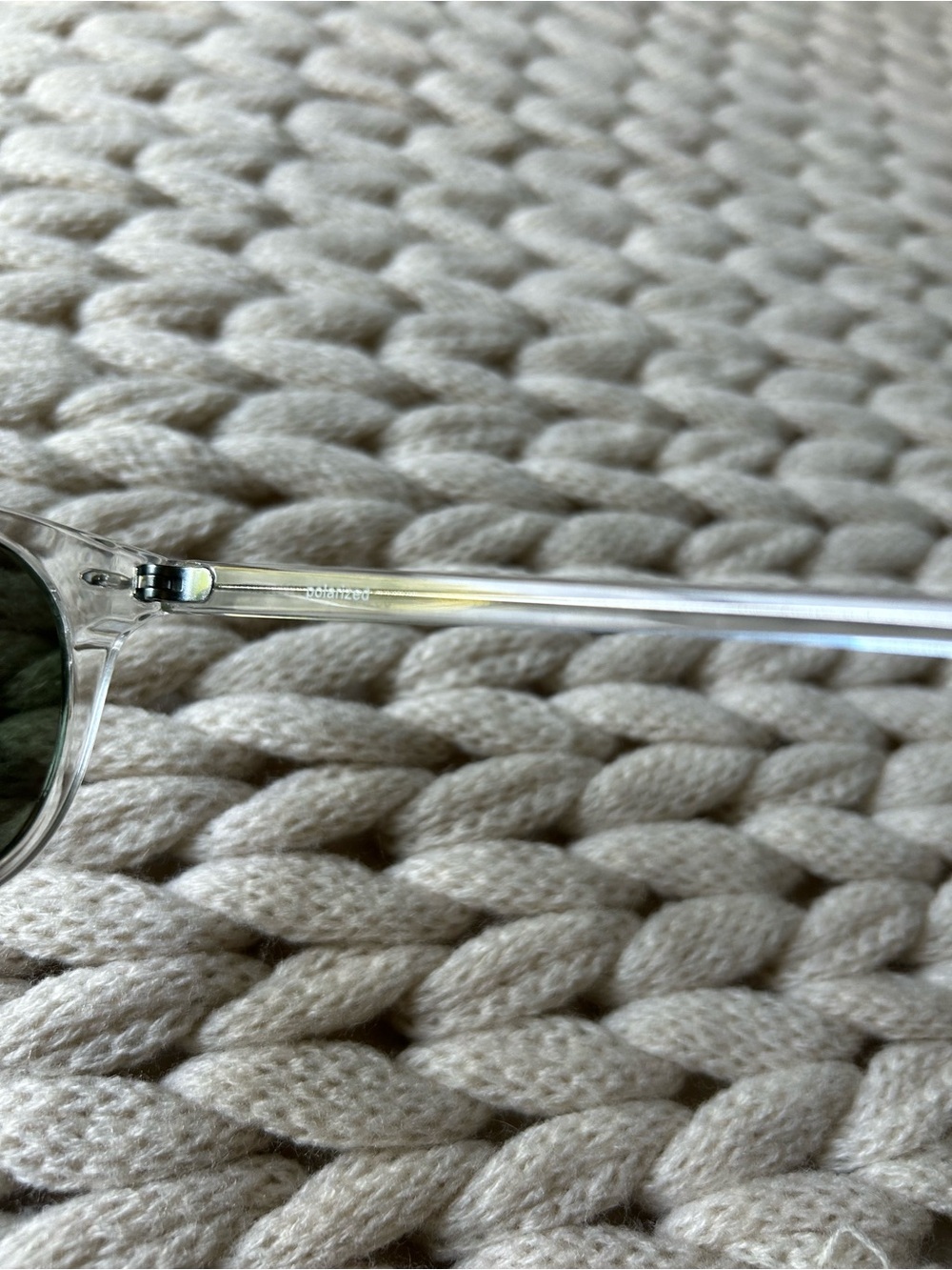 Anthropologie Clear Frame Sunglasses with Dark Gray  Lenses - Picture 3 of 3